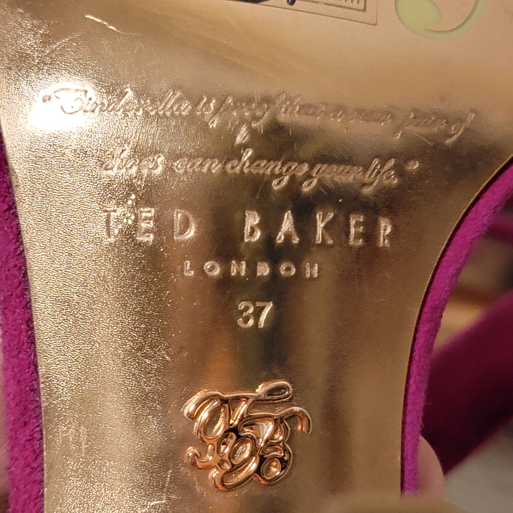 Ted Baker Sackina Ankle Tie Suede Heeled Sandals - Picture 8 of 9
